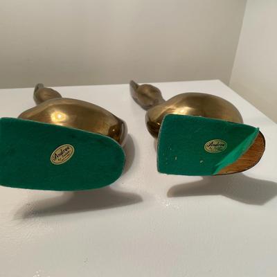 1980s Andrea by Sadek Brass Duck Book Ends