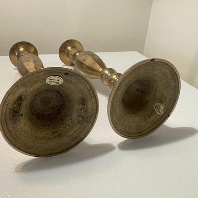 1980s Andrea by Sadek Brass Candlestick Holders