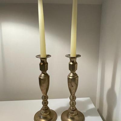 1980s Andrea by Sadek Brass Candlestick Holders