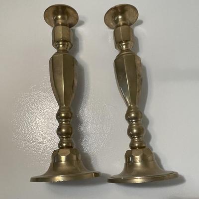 1980s Andrea by Sadek Brass Candlestick Holders