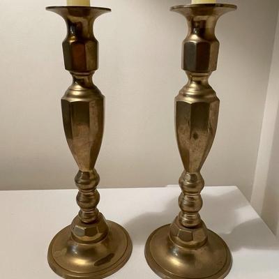 1980s Andrea by Sadek Brass Candlestick Holders