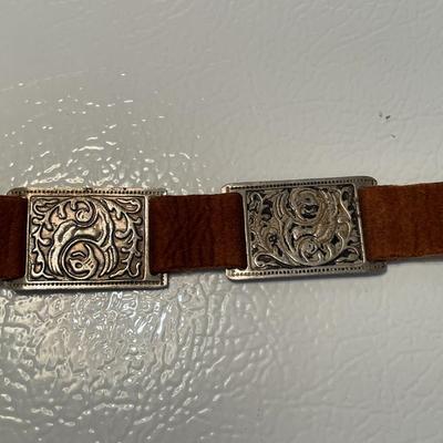Vintage Suede and Aluminum Belt