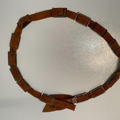 Vintage Suede and Aluminum Belt