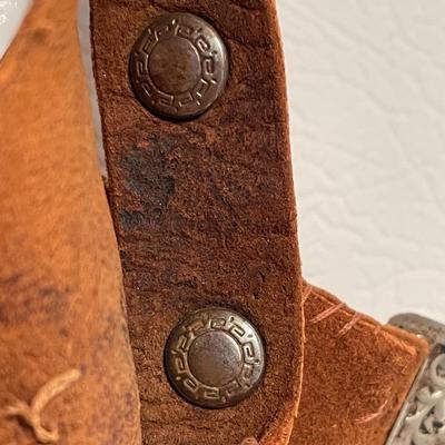 Vintage Suede and Aluminum Belt