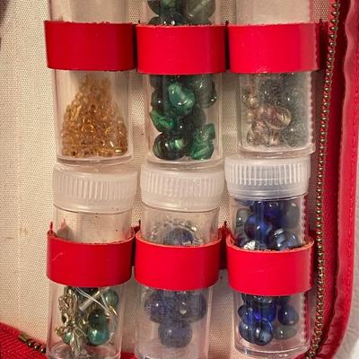 Vintage Glass Beads in Case