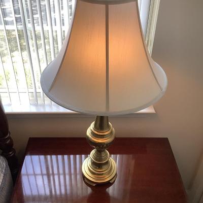 2 brass lamps 33â€H