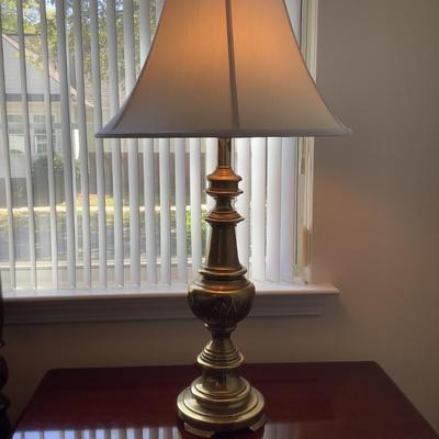 2 brass lamps 33â€H