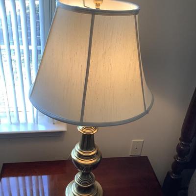2 brass lamps 33â€H