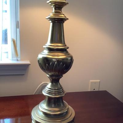 2 brass lamps 33â€H