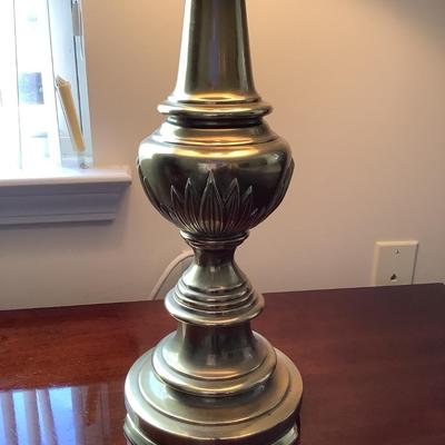 2 brass lamps 33â€H