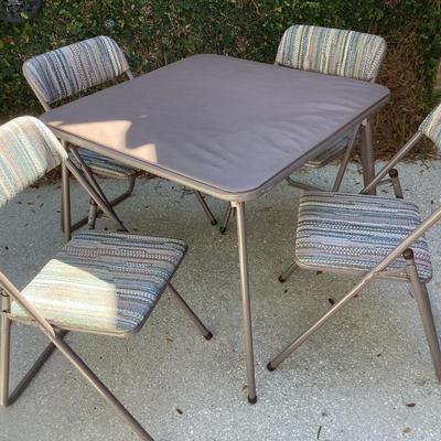 Cosco folding table & padded chairs