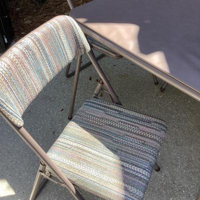Cosco folding table & padded chairs