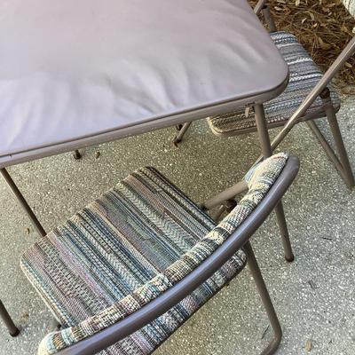 Cosco folding table & padded chairs