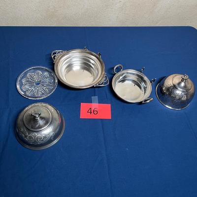 Victorian Silver Plate Butter dishes