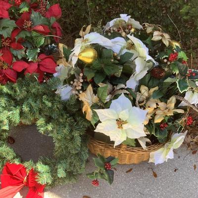 Floral basket wreath lot