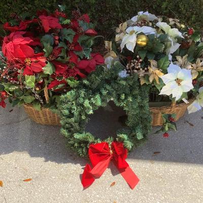 Floral basket wreath lot