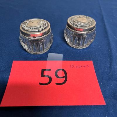 Antique matched rouge boxes