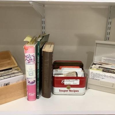 Cookbooks and full recipe boxes