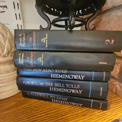 Hemmingway books and decor