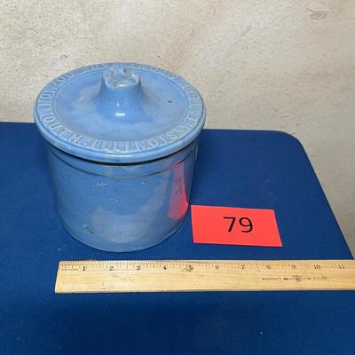 Salt glaze blue crock