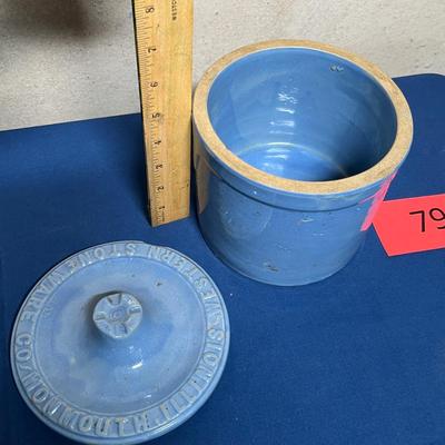 Salt glaze blue crock