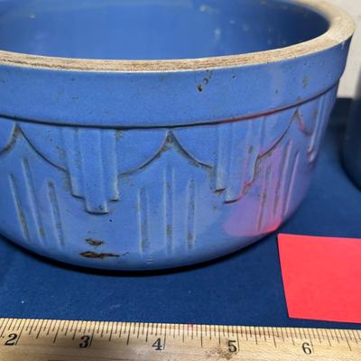 Blue Glazed Crock straight side bowls