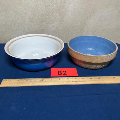 Antique crock bowls