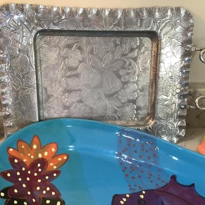 Fish tray/platter, aluminum tray, fish