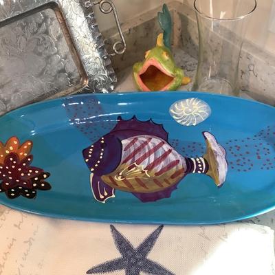 Fish tray/platter, aluminum tray, fish