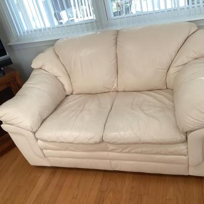 2 cream colored matching couches, 32â€H 62â€W 36â€ depth, 32â€H 80â€W 36â€depth