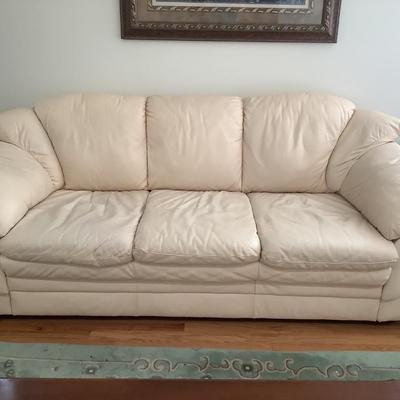 2 cream colored matching couches, 32â€H 62â€W 36â€ depth, 32â€H 80â€W 36â€depth