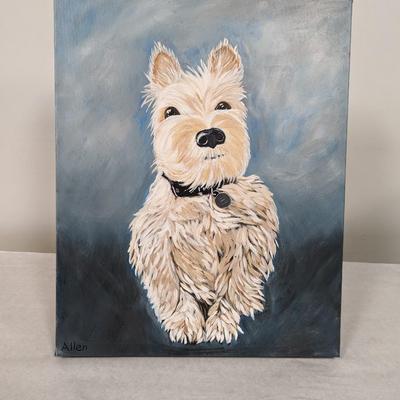 Painted Terrier Art 20" x 16"