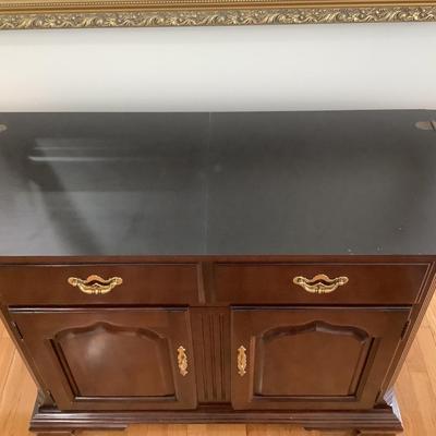 Thomasville bar cabinet on casters 33â€H 40â€W 18â€depth - 80â€W when open