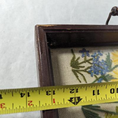 Flower Design Needlework Serving Tray
