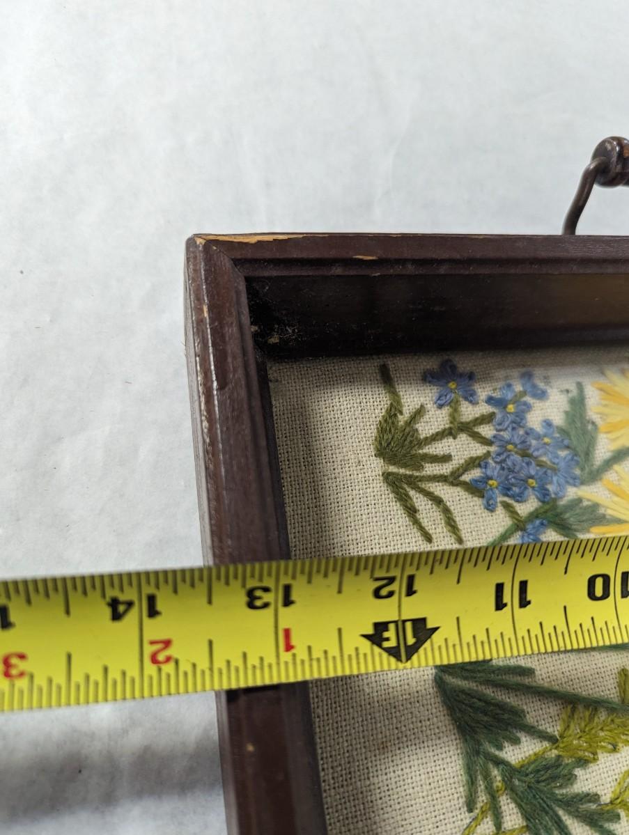 Flower Design Needlework Serving Tray