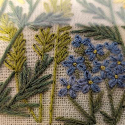 Flower Design Needlework Serving Tray