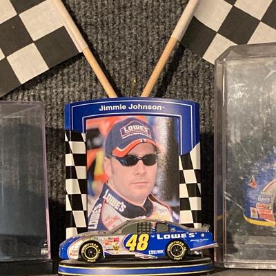 LOT 64: Four NASCAR Jimmy Johnson #48 Die-Cast Race Cars - Pre Rookie 2001 and Rookie 2002 and More