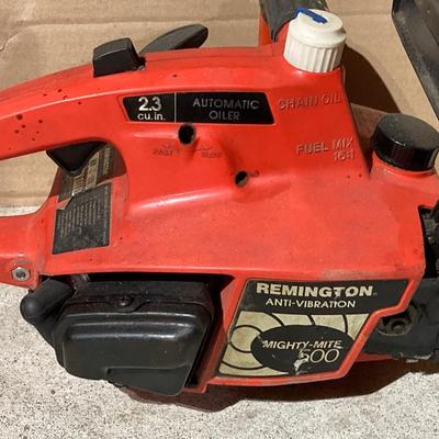 LOT 69: Remington Mighty Mite 500 Gas Powered Chain Saw with Two Hand Saws