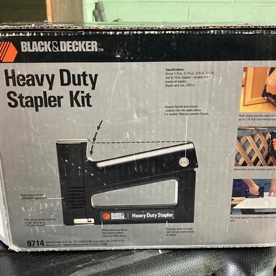 LOT 76: Black and Decker Work Bench, Stapler Kit and Fire Storm Drill