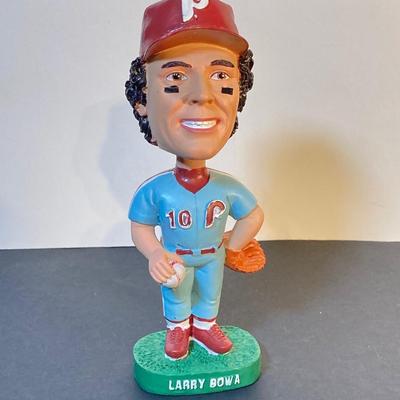 LOT 81: Philadelphia Phillies Bobble Head Collection - Pat Burrell, Larry Bowa, Jimmy Rollins and Mike Lieberthal