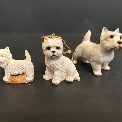 LOT 102DN: Large Westie Dog Collection - Figurines, Blanket, Plush Toys And More