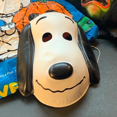 LOT:111: Vintage Halloween Costumes with Snoopy, and Witch Masks