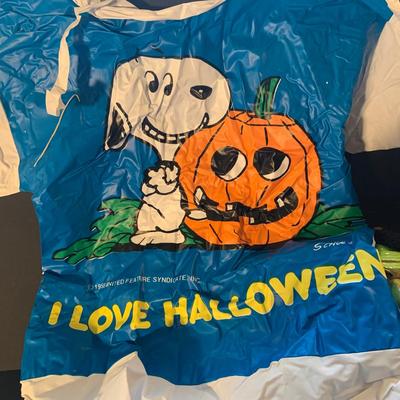 LOT:111: Vintage Halloween Costumes with Snoopy, and Witch Masks