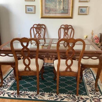 Dining table 30â€H 42â€ x 73â€ & 8 chairs