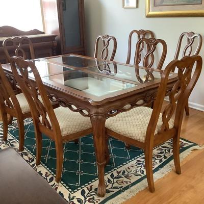 Dining table 30â€H 42â€ x 73â€ & 8 chairs