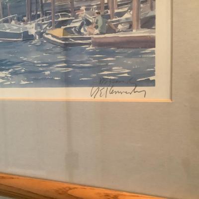 2 watercolors Robert Kennedy Waterfront @ Edgartown, Dorothy Lloyd Griffith Houses of Parliment