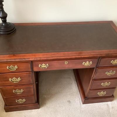 Desk with leather top, Hooker furniture 38â€H 48â€W 22â€depth