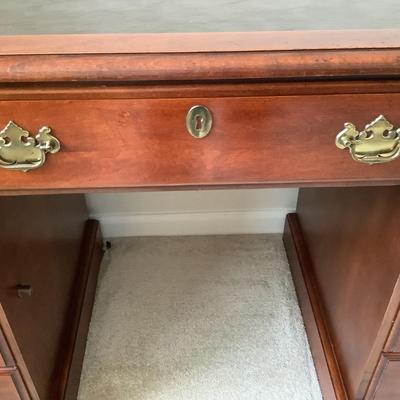 Desk with leather top, Hooker furniture 38â€H 48â€W 22â€depth