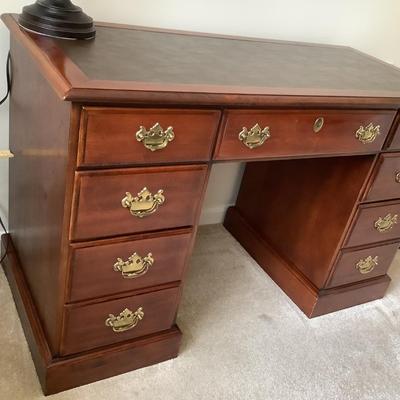 Desk with leather top, Hooker furniture 38â€H 48â€W 22â€depth