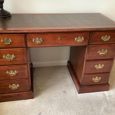 Desk with leather top, Hooker furniture 38â€H 48â€W 22â€depth